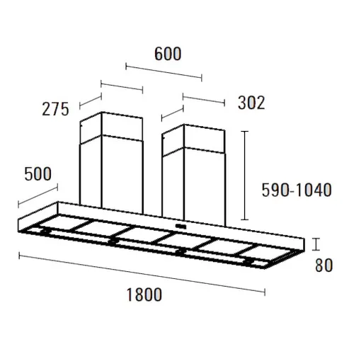 PSH1805WSR PROSOLO Wandschouw afzuigkap