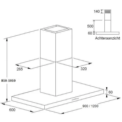 CI3009 AIRO DESIGN Eiland afzuigkap