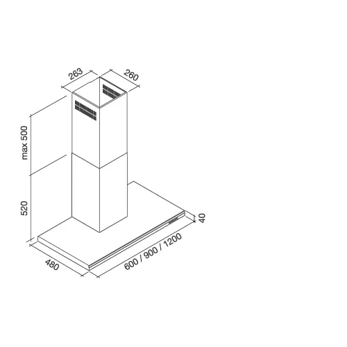 LUMEN120W3 FALMEC Wandschouw afzuigkap