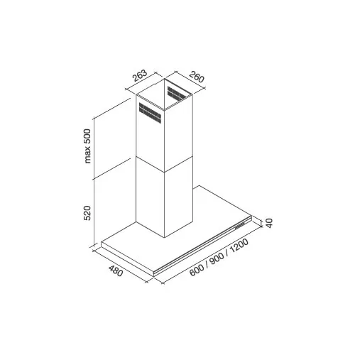 LUMEN60W3 FALMEC Wandschouw afzuigkap