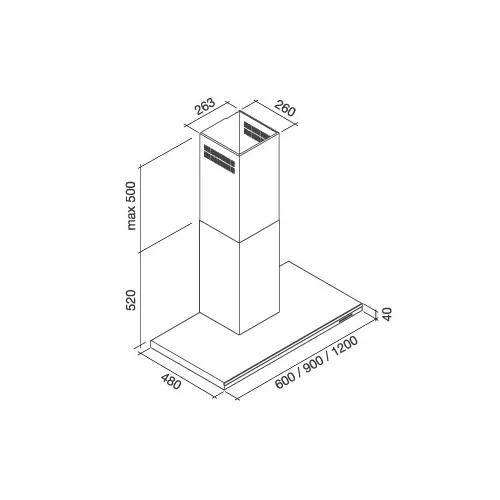 LUMEN90W3 FALMEC Wandschouw afzuigkap
