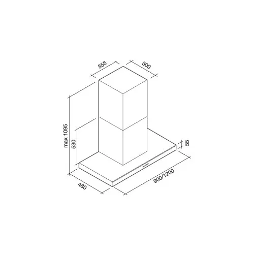 LUMIN120W3BL FALMEC Wandschouw afzuigkap