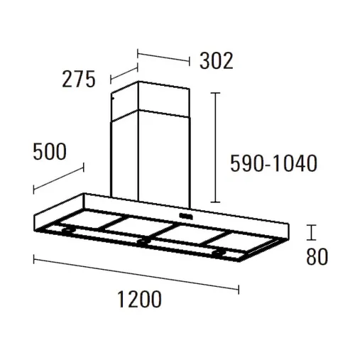 PSH1205WS PROSOLO Wandschouw afzuigkap