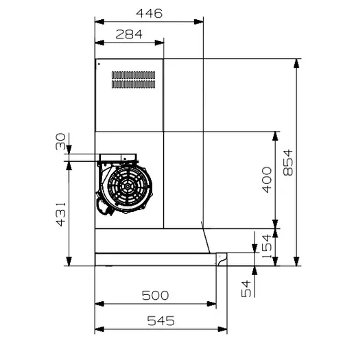 AKL100BA STEEL Wandschouw afzuigkap