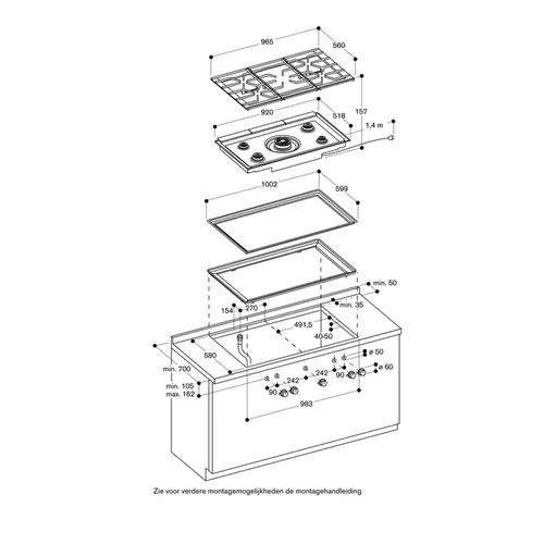CG492211 GAGGENAU Gaskookplaat