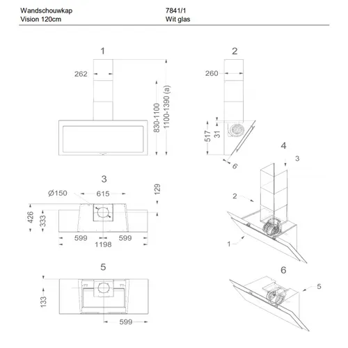 7841 NOVY Wandschouw afzuigkap