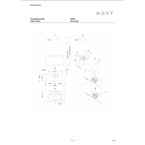 7830 NOVY Wandschouw afzuigkap