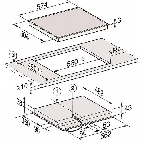 KM6520FR MIELE Keramische kookplaat