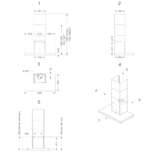7602 NOVY Wandschouw afzuigkap