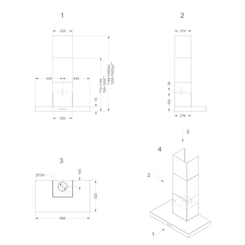 6510 NOVY Wandschouw afzuigkap