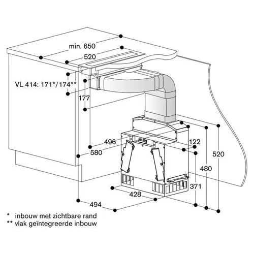 AR410110 GAGGENAU Externe motor tbv afzuiging