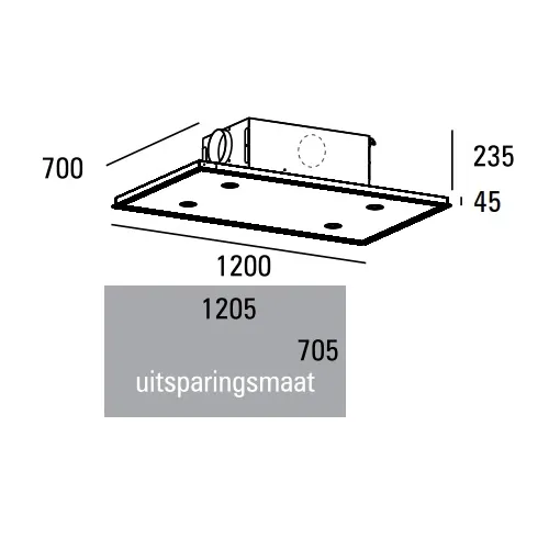 PA07127HZL ABK INNOVENT Plafond afzuigkap