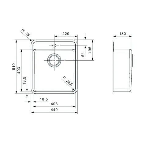 R15803 REGINOX Spoelbak
