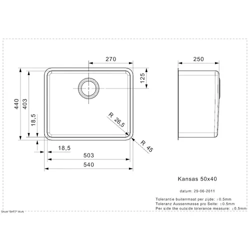 R23518 REGINOX Spoelbak
