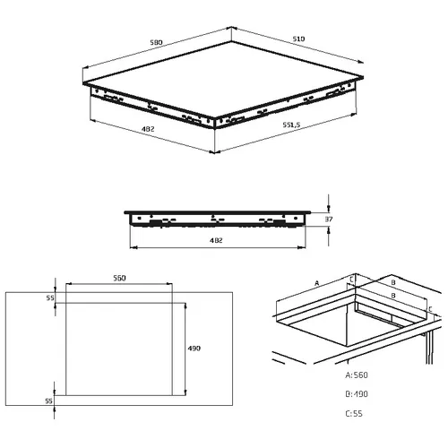 HIC64403 BEKO Keramische kookplaat