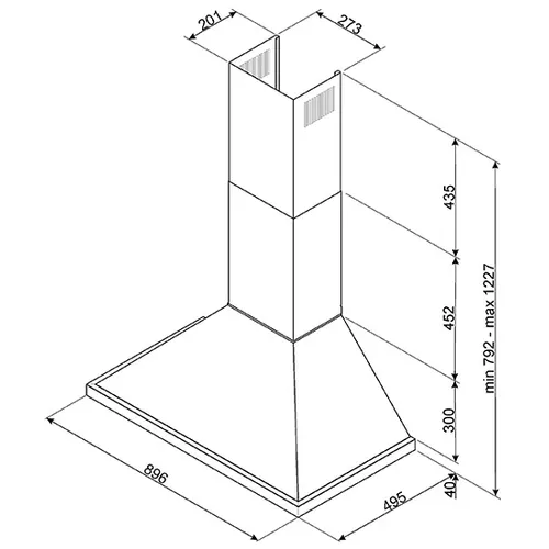 KPF9BL SMEG Wandschouw afzuigkap