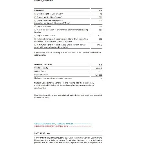 DD60SHTI9 FISHER & PAYKEL Volledig geintegreerde vaatwasser