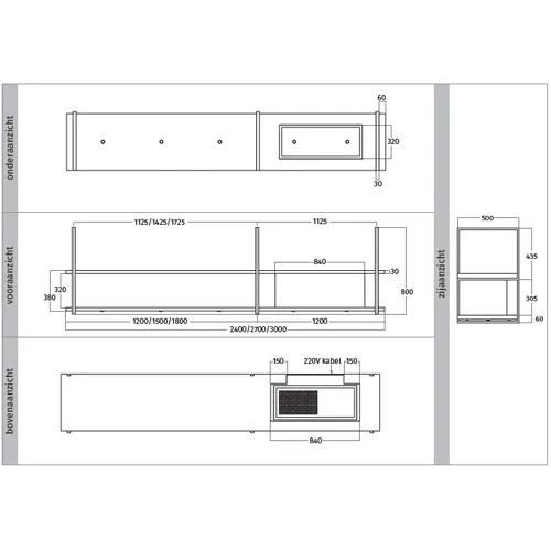 105621 WAVE Wandschouw afzuigkap