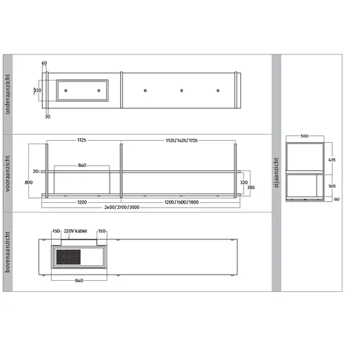 105525 WAVE Wandschouw afzuigkap