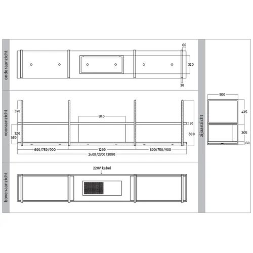 105725 WAVE Wandschouw afzuigkap