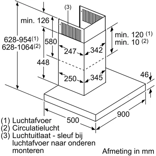 D95BMP5N0 NEFF Wandschouw afzuigkap