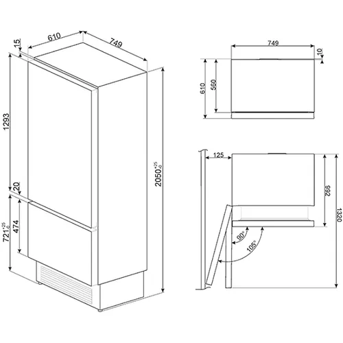 RI76LSI SMEG Inbouw koelkast vanaf 178 cm