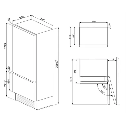 RI76RSI SMEG Inbouw koelkast vanaf 178 cm
