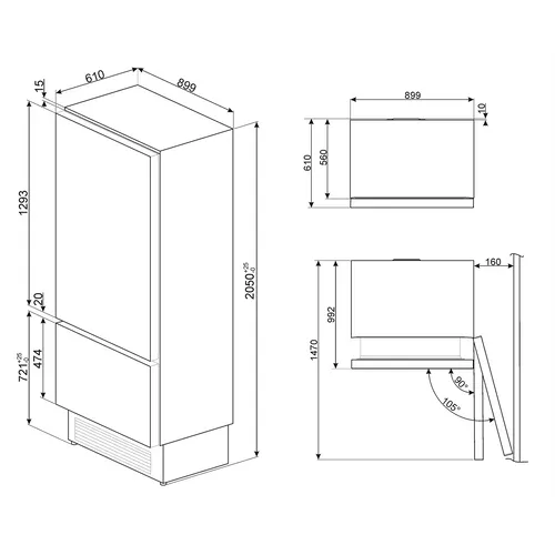 RI96RSI SMEG Inbouw koelkast vanaf 178 cm