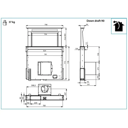 DOWN90D3BL FALMEC Downdraft