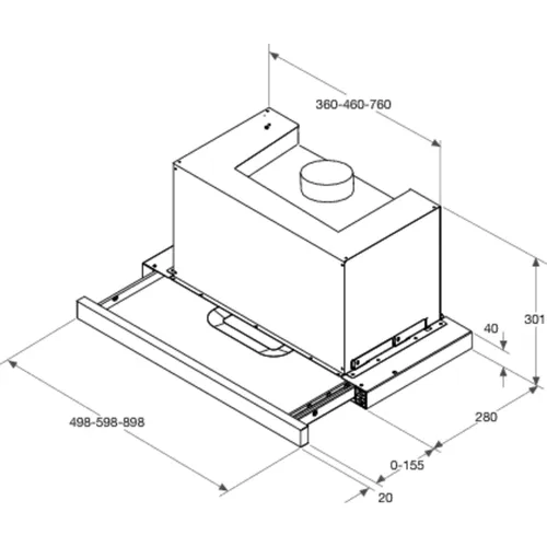 DNV5390IN1 BAUKNECHT Vlakscherm afzuigkap