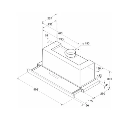 AKR4731IX WHIRLPOOL Vlakscherm afzuigkap