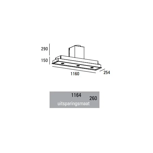 PA07116RZ ABK INNOVENT Geintegreerde afzuigkap