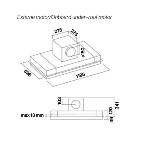 ALBA120W FALMEC Plafond afzuigkap