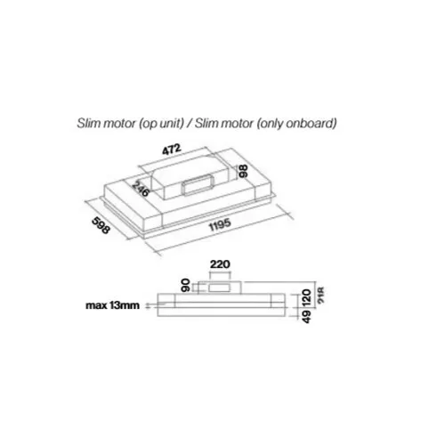 ALBA120W FALMEC Plafond afzuigkap