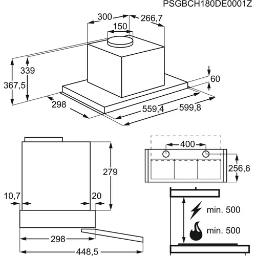 DPE4941M AEG Vlakscherm afzuigkap