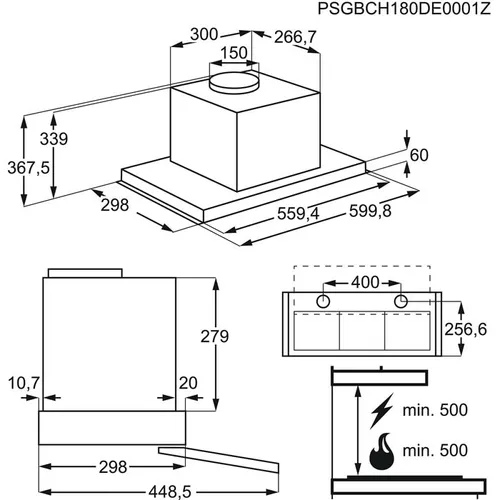 DPE4641M AEG Vlakscherm afzuigkap