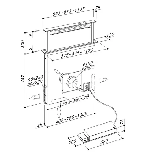 SDD2LTC116 AIRO DESIGN Downdraft
