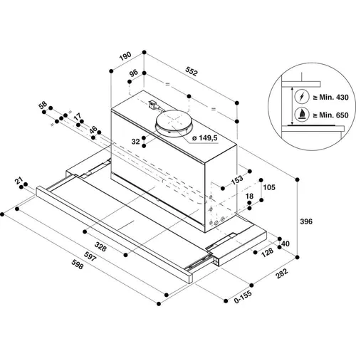 AKR634GY3 WHIRLPOOL Vlakscherm afzuigkap