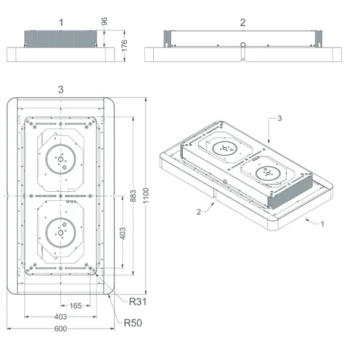 232 NOVY Plafond afzuigkap