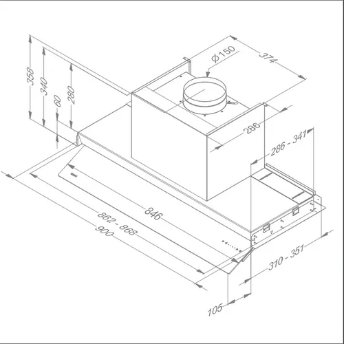 8740 NOVY Onderbouw afzuigkap