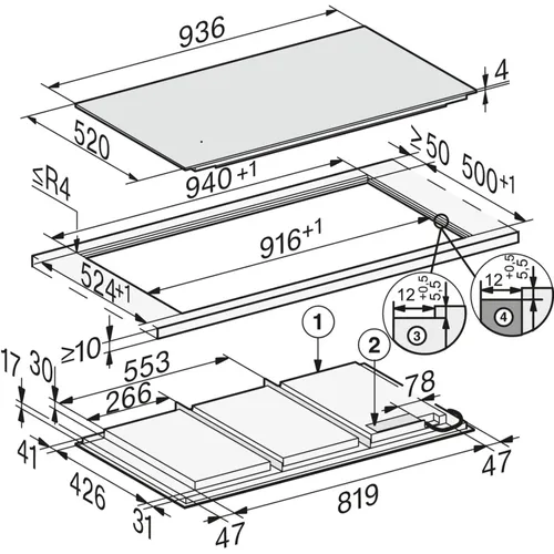KM7697FL MIELE Inductie kookplaat