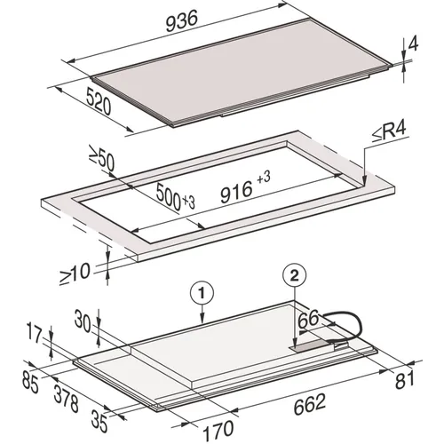 KM7594FL MIELE Inductie kookplaat