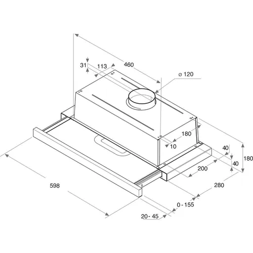 AKR7491NB WHIRLPOOL Vlakscherm afzuigkap