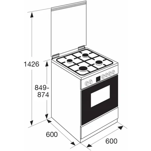 FGV760RVS ETNA Fornuis 60 cm