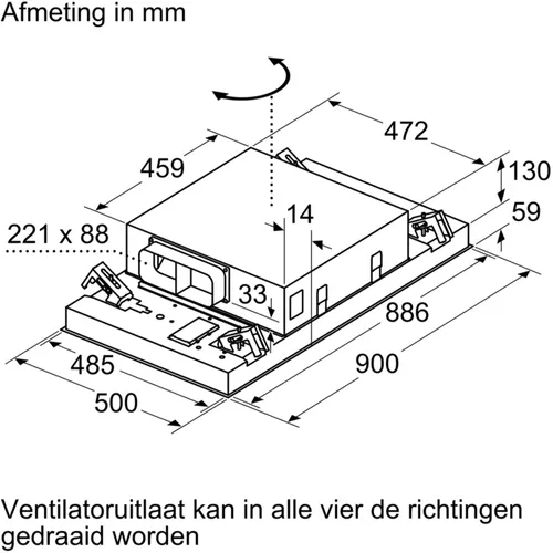 LR96CBS25 SIEMENS Plafond afzuigkap