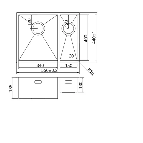 CA3415R0 CARESSI Spoelbak