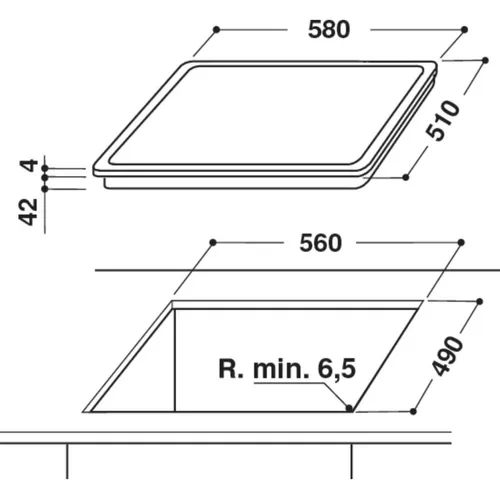 AKT8090NE WHIRLPOOL Keramische kookplaat