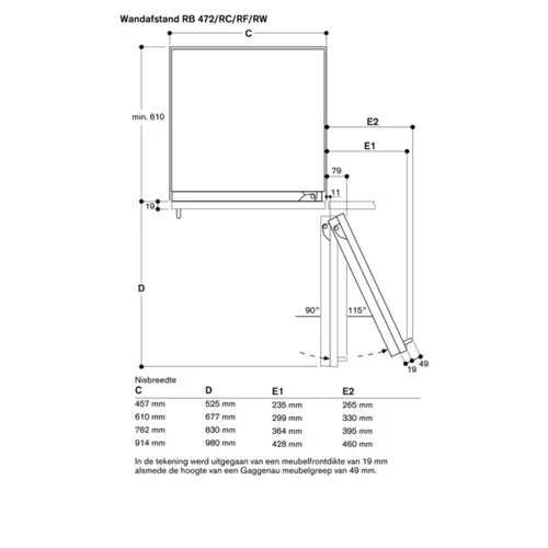 RF410304 GAGGENAU Inbouw vriezer