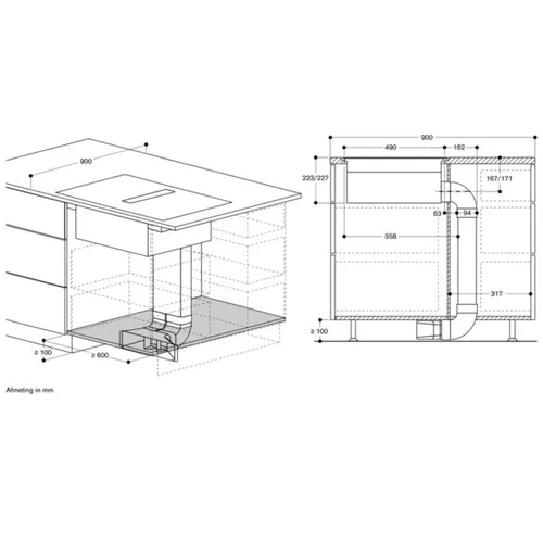 CV282111 GAGGENAU Kookplaat met afzuiging