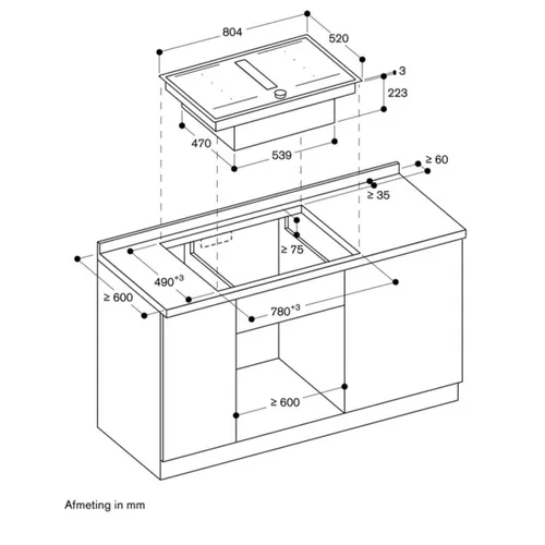 CV282111 GAGGENAU Kookplaat met afzuiging